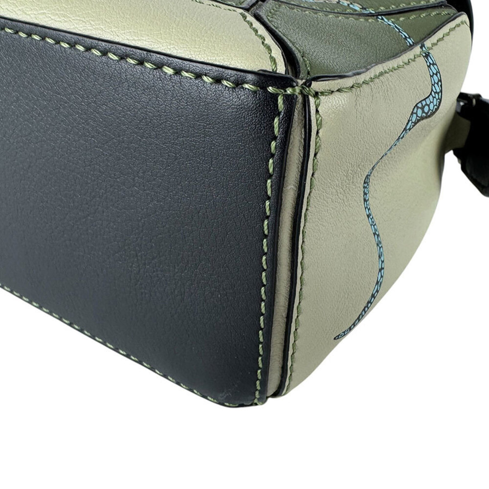 Loewe Paula's Ibiza Puzzle Bag Mini Leather Shoulder Bag, Green, Women's (z9771) - Picture 9 of 12